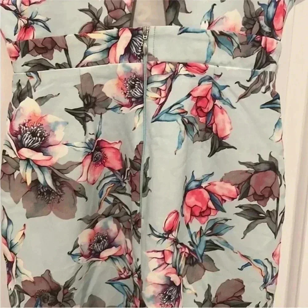 ASOS Paper Dolls Scuba Floral Pencil Dress Sz 4 - Picture 7 of 9